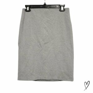 Premise Studio Knee Length Grey Skirt Stretch fabric zip up back size 4 NWT